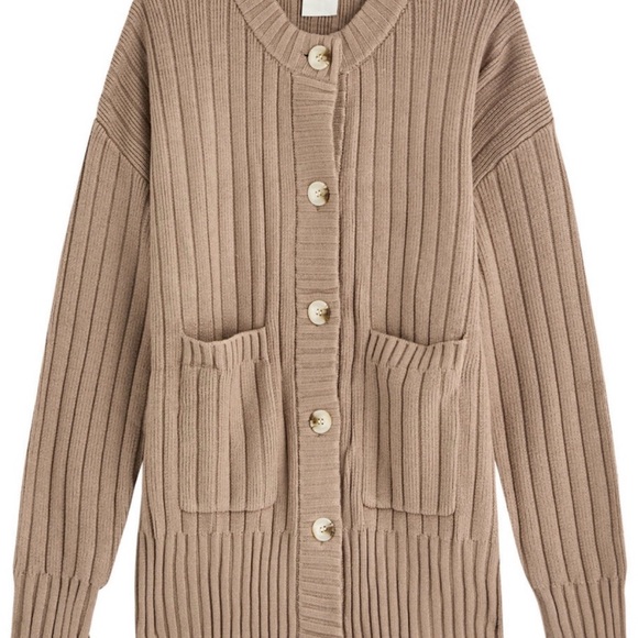 Varley Tan Ribbed Cardigan - Picture 3 of 5